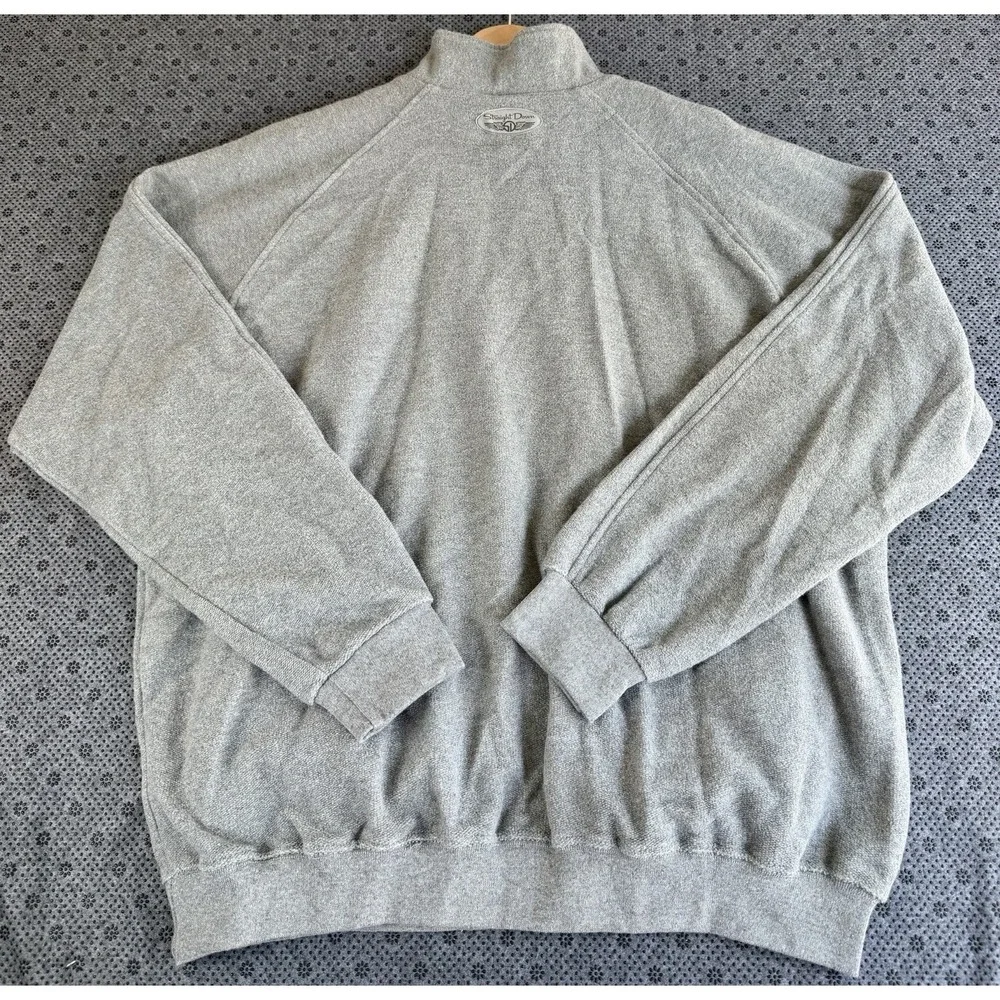 Straight Down Mens XL Fairway Fleece 1/2 Zip Golf Pullover Sweater Gray 1889